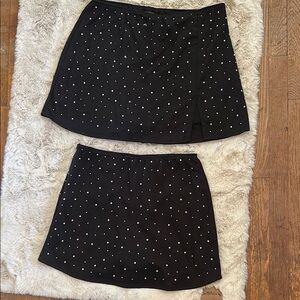 Wild Fable Black Sequin Skater Mini Skirt